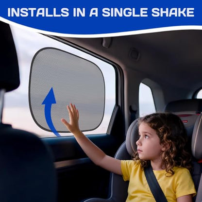Car Window Shades for Baby, 4PCS 20"x12" Static Cling Window Shade, Window Covers for Side Front Back Windows, Blocks UV, Universal Fit, Pop Open Design - size: 4pcs Universal Car Side Shades