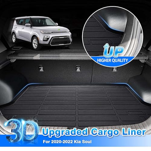 Cartist Cargo Liner Custom Fit for Kia Soul 2020 2021 2022 2023 2024 2025 (Not for Soul EV) All Weather Cargo Mat Odorless Anti-Slip TPE Trunk Floor Mat (Only Fits Upper Floor of The Trunk) - size: 5)Kia Soul (Not for Soul EV)【2020-2025】