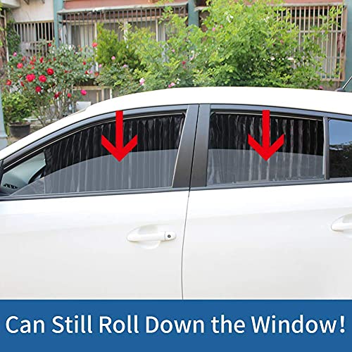 Ovege Car Window Shades 4pcs - Side Window Sun Shades, Silky UV Protection Privacy Baby Suction Magnetic (Black-Opaque, Front&Back 4pcs) - color: Black-Opaque, size: Front&Back 4pcs