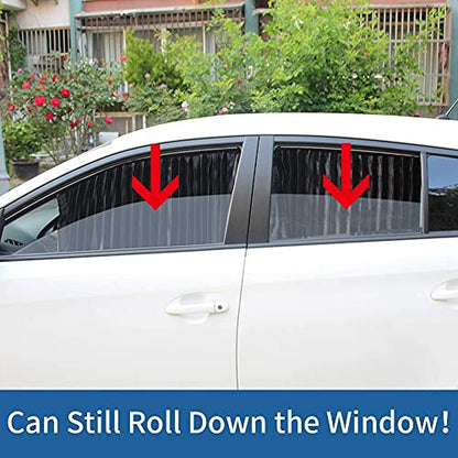 Ovege Car Window Shades 4pcs - Side Window Sun Shades, Silky UV Protection Privacy Baby Suction Magnetic (Black-Opaque, Front&Back 4pcs) - color: Black-Opaque, size: Front&Back 4pcs