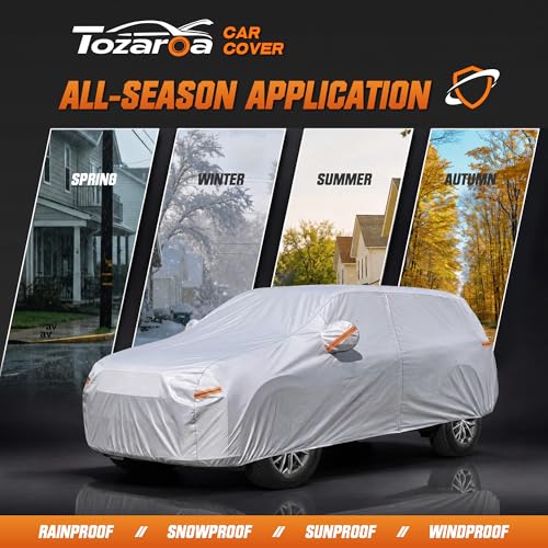 Car Cover Waterproof All-Weather,Heavy-Duty Outdoor Full Exterior Automobiles SUV(Length up to 181 inch) with Windshield Sun Shade Universal Fit Subaru CrossTrek,Audi Q3,Soul,Element etc - size: Fit Suv Jeep Length Up to 181 Inch(ym+)