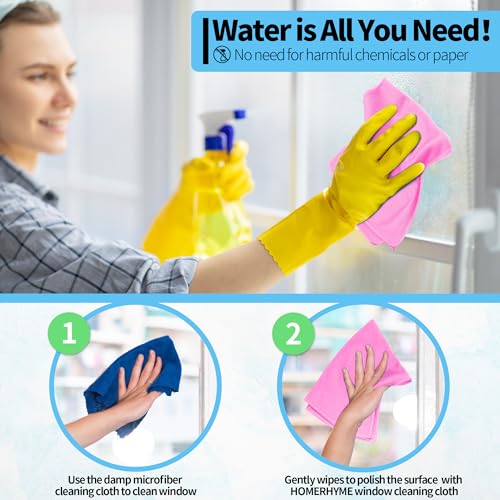 Microfiber Cleaning Cloth - 10 Pack Glasses Cleaning Cloth, 16" x 14" Window Cleaning Rags, Streak Free Lint Free Polishing Cloths Wipes for Eye Glass, Stainless Steel, Windshield, Pink - color: Pink, size: 10 Pk-16" X 14"