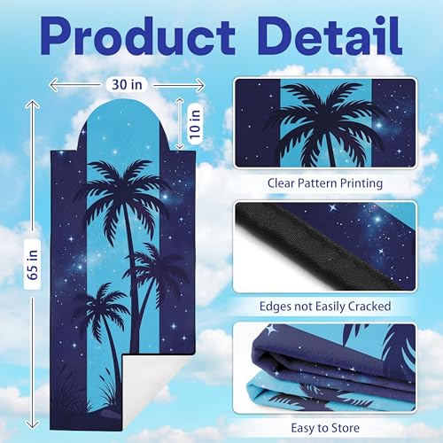 2 Pack Car Seat Towel Covers, Sweat-Proof Microfiber Seat Protectors for Gym, Running, Beach & Workout, Breathable Quick-Dry, Machine Washable, Night Palm Tree Print, Universal Fit - color: Night Palm Tree