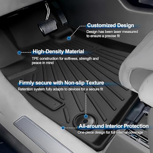Peleus Floor Mats & Trunk Mat for 2024 2025 2026 Lincoln Nautilus All Weather TPE Protection Floor Liners Full Set with Cargo Liner for Lincoln Nautilus Accessories - style: for 2024 2025 Lincoln Nautilus