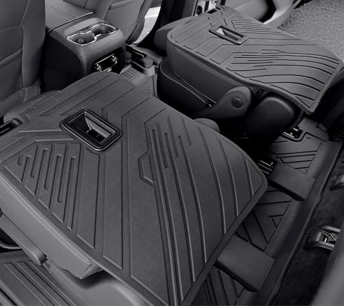 Floor Mats Set for 2024 2025 2026 Chevy Traverse & 2025 2026 Buick Enclave 7 Seats Captain Chairs, TPE All Weather Cargo Liner Trunk Mat Door Sill Guards Car Accessories - style: 24-26 7 Seats-Full Mats Set