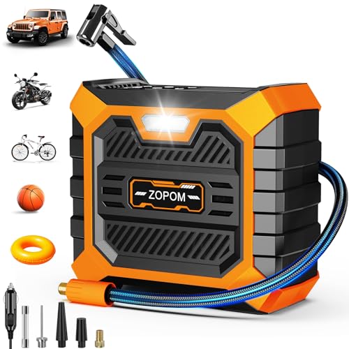 ZOPOM Tire Inflator Portable Air Compressor DC 12V Air Compressor (Orange) - color: Orange