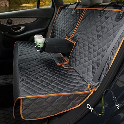 iBuddy Car Seat Cover Waterproof Back Seat Cover for Kids and Dogs Without Smell Heavy Duty and Nonslip Rear Seat Protector Non Stick Fur Bench Seat Cover for SUV Van Easy to Install Machine Washable - color: BLACK, size: Regular