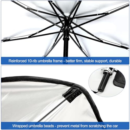 Riakrum Patriotic Eagle American Flag Car Windshield Sun Shade Umbrella Foldable UV Ray Windshield Sun Shade Car Front Window Sunshade Keep Vehicle Cool Heat Reflector, Fit Various Size