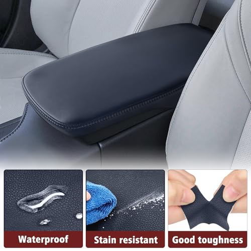 KBH Center Console Armrest Cover Replacement for Toyota Avalon 2013 2014 2015 2016 2017 2018, Vinyl Leather, Car Arm Rest Lid Skin Upholstery, Anti-Scratch, Dark Gray (Without Lid) - color: Dark Gray, size: Center Console Cover Replacement
