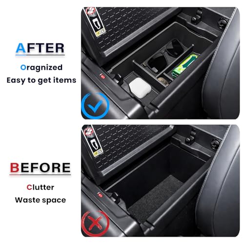Center Console Organizer Tray Compatible with 2026 Toyota RAV4 Armrest Storage Box Insert Storage Tray ABS Material Interior Accessories - style: 1 PCS Armrest Storage Tray