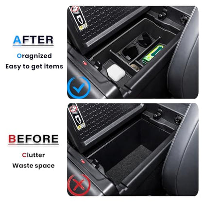 Center Console Organizer Tray Compatible with 2026 Toyota RAV4 Armrest Storage Box Insert Storage Tray ABS Material Interior Accessories - style: 1 PCS Armrest Storage Tray