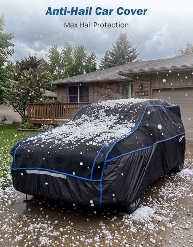 JOYTUTUS Hail Protector Car Cover for SUV (202-211 inch), Thick EVA Padded Anti-Hail Cover, Waterproof All Weather Hail Protection Car Cover - size: SUV (202-211 inch)