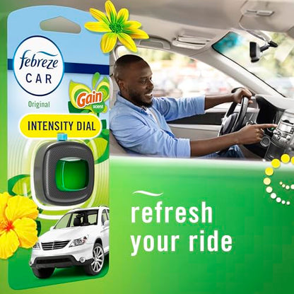 Febreze Car Air Freshener, Car Vent Clip and Odor Fighter, Gain Original Scent, 8 Count - size: 0.06 Fl Oz (Pack of 8)
