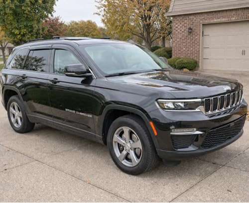 2022-2026 Tape-On Rain Guards for Jeep Grand Cherokee Side Window Visor Deflectors Laredo Altitude Limited Trailhawk Overland Summit Reserve Durable Tinted Shades 2023 2024 2025 - size: For Jeep Grand Cherokee 2022-2026