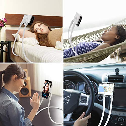 B-Land Cell Phone Holder, Universal Mobile Phone Stand, Lazy Bracket, DIY Flexible Mount Stand with Multiple Function - color: White