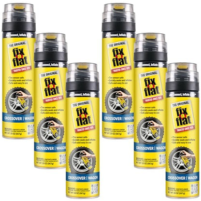 Fix-A-Flat S60430-6PK Aerosol Emergency Flat Tire Repair and Inflator, for Large Tires, Eco-Friendly Formula, Universal Fit for All Cars and Small Trucks/SUVs, 20 oz. (Pack of 6) - size: 20oz 6pk