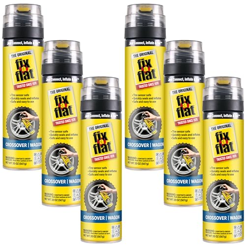 Fix-A-Flat S60430-6PK Aerosol Emergency Flat Tire Repair and Inflator, for Large Tires, Eco-Friendly Formula, Universal Fit for All Cars and Small Trucks/SUVs, 20 oz. (Pack of 6) - size: 20oz 6pk