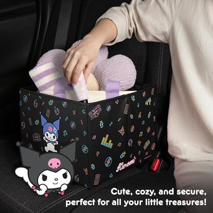 Sanrio Kuromi Car Trunk Organizer and Storage Bin - Collapsible Simple Compartment Convenient Heavy Duty, Fold Up for Easy Storage Box, Automotive Seat Cargo for Groceries Tools - 12.5L x 12.5W x 9H - style: Organizer Kuromi