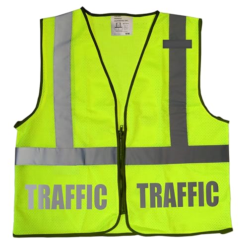 Traffic Control Safety Vest with Reflective logos front and back, Type R Class. - color: Safety Green, size: XX-Large-3X-Large