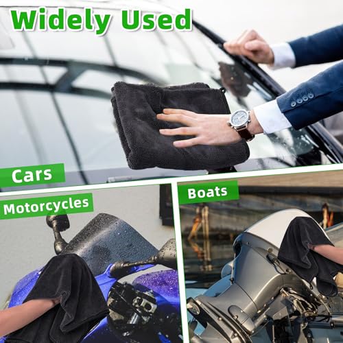 CADONO Large Microfiber Car Drying Towel, Ultra Absorbent Microfiber Cleaning Cloth for Cars, Bath Towels, No Streaks, Scratches, or Water Spots Double-Twist Pile Design(36"x 24")