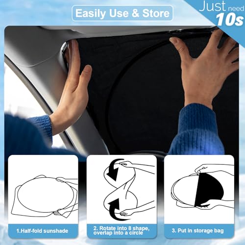 Custom Fit Mazda 3 Windshield Sunshade for Mazda 3 Accessories 2019-2024 2025 2026 Hatchback/Sedan Accessories Front Window Shades Cover for Windshield Sun Visor Protector Keep Car Cooler - size: Fit Mazda 3 19-26