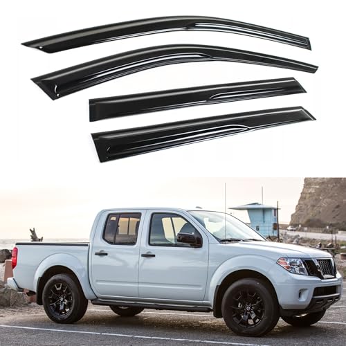 IG Window Visors Fit for 2005-2021 Nissan Frontier Crew Cab, Out-Channel Rain Guards Vent Wind Deflectors 4PC, Truck Accessories for 2009-2013 Suzuki Equator Crew Cab (Full-Size Cabs) - size: 2005-2021 Frontier Crew Cab