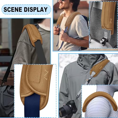 ZINZ 2-Pack Universal Shoulder Pad with Ultra Thick Cushion for Bag Luggage Bag Crossbody, Plus Long & Anti-Slip & Breathable,Khaki - color: Khaki