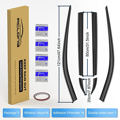 Tape-On Rain Guards Fit for Toyota RAV4 2019 2020 2021 2022 2023 Tape-On Smoke Side Shatterproof Window Visor, Out-Channel Window Deflectors, 6-Pieces Set - size: Fit for Toyota RAV4 2019-2023 Tape On