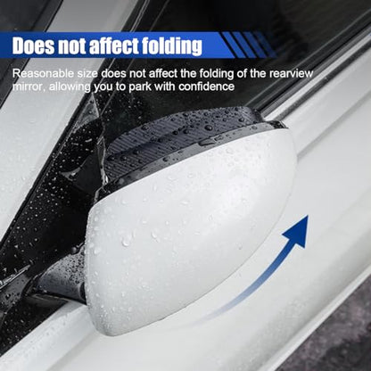 2PCS Car Blind Spot Mirrors, 2-in-1 Rain Eyebrow Reversing Side Rearview Mirror, 360° Adjustable Reflective Protective Cover, Universal for Most Cars