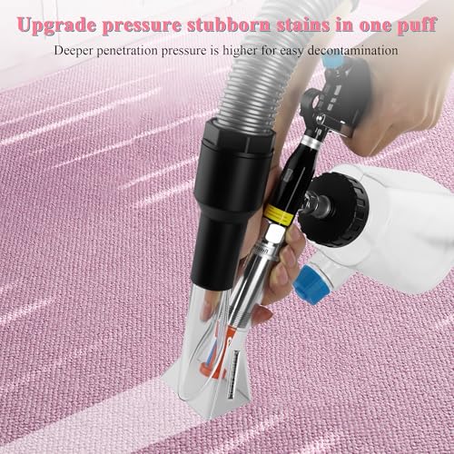 3IN1 Car Cleaning Kit, High Pressure Foam Cleaning Gun, Extractor Vacuum Set, Multi-Purpose Cleaning Gun Detachable Sprinkler Head for Automotive Detailing, Carpet, Upholstery, Surface Cleaning - color: blue