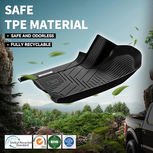 OEDRO Floor Mats Fit for 2019-2026 Chevy Silverado/GMC Sierra Denali 1500 & 2020-2026 Silverado/Sierra 2500HD/3500HD Crew Cab Without Rear Underseat Storage Box, TPE All-Weather Car Mats, Black - style: Bench Seat| Crew Cab| w/o underseat storage