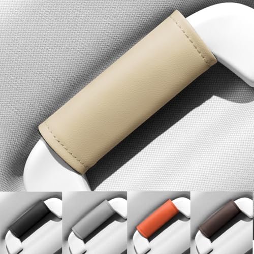 Cars Grab Handle Cover,Door HandleCovers for Car Inside Door HandleProtector Car Grab HandleCover, Leather Anti-Scratch Cover for Auto Inner Front Rear Doors Pull Handle,Soft Cars Grip Gloves - color: Beige, size: 2 PCS