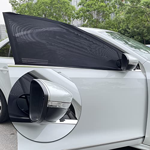 2Pack Front Car Window Screen Mesh Cover up to 40", Sunshade Anti-UV Rays, Privacy Shade Car Camping Net for Ventilation - size: Front Window 40" Max