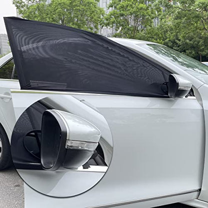 2Pack Front Car Window Screen Mesh Cover up to 40", Sunshade Anti-UV Rays, Privacy Shade Car Camping Net for Ventilation - size: Front Window 40" Max
