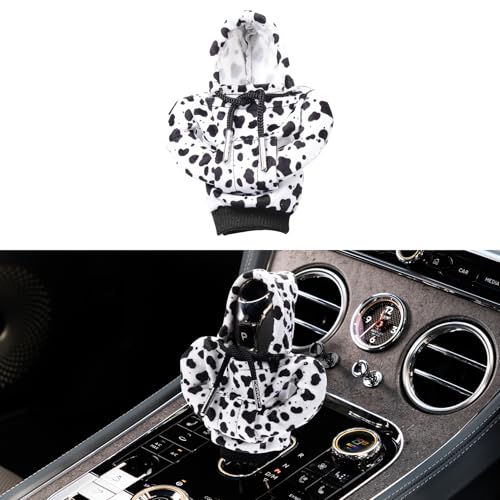Universal Hoodie - Gear Shift Cover, Funny Shifter Hoodie, Car Interior Accessories, Shifter Stick Protector Decoration for Most Car Gear Shifts - color: Cow, size: 1 Piece