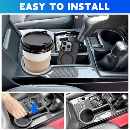 Cup Holder Fits for 2014-2024 Toyota 4Runner Center Console Coaster Cup Mat Compatible with 4Runner Interior Accessories Organizer Storage Tray (Rear Right) - size: 14-24 Rear Right