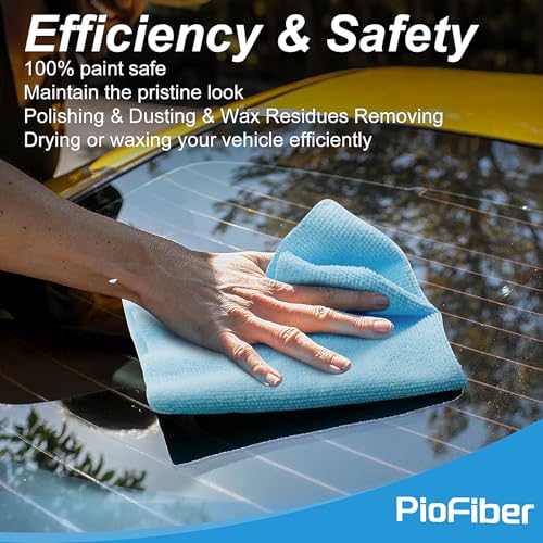 Shop Towels – 20 Pack Edgeless Microfiber Cleaning Cloths, 12"x12" Lint-Free, Reusable Towels for Car Detailing, Kitchen, Garage & Glass – Quick Dry Rags