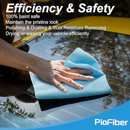 Shop Towels – 20 Pack Edgeless Microfiber Cleaning Cloths, 12"x12" Lint-Free, Reusable Towels for Car Detailing, Kitchen, Garage & Glass – Quick Dry Rags