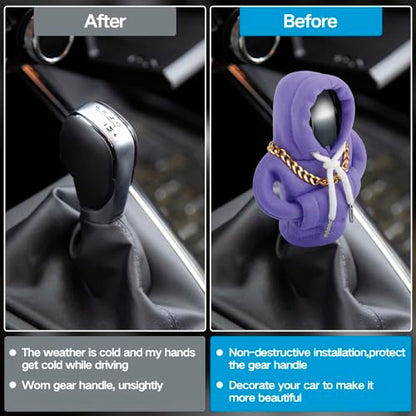 Funny Gear Shift Hoodie Cover, Car Shifter Knob Sweatshirt, Universal Stick Shift Cover for Car Gear Handle - color: Purple