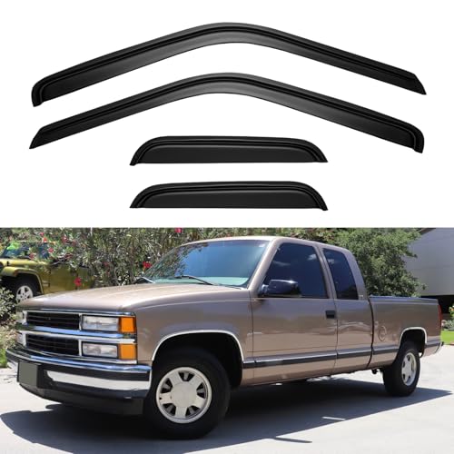 Window Visors Rain Guards for 1988-1999 Chevy/GMC C1500/ C2500/C3500/ K1500/ K2500/ K3500 Extended Cab, Out-Channel Window Vent Wind Deflectors Visors Shades - size: 1988-1999 Chevy/GMC C/K Extended Cab