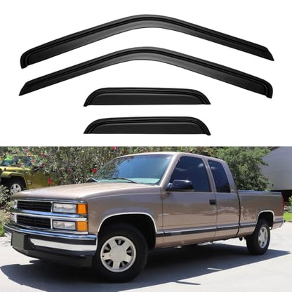 Window Visors Rain Guards for 1988-1999 Chevy/GMC C1500/ C2500/C3500/ K1500/ K2500/ K3500 Extended Cab, Out-Channel Window Vent Wind Deflectors Visors Shades - size: 1988-1999 Chevy/GMC C/K Extended Cab