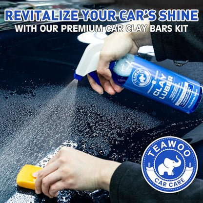 TEAWOO Clay Bars Kit, 6 Clay Bars & 20 PCS Lubricant Tablets, Complete Car Detailing Kit, Spray Bottle, Disposable Gloves and Microfiber Towels for Car Detailing Cleaning - size: 6 count