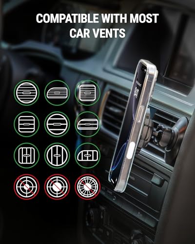 Scosche 5-in-1 MagSafe Car Mount Compatible with Popsocket, Magnetic Vent, Back-of-Display and Dashboard Cell Phone Holder, Tesla Phone Mount Compatible with iPhone 17/16/15/14/13/12, Samsung S25 - size: 1 Pack, style: Dash / Vent / Back of Display