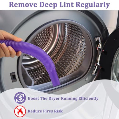 Dryer Vent Lint Removal Tool Vacuum Attachments Hose for Dyson GEN 5 V15 V12 V11 V10 V8 V7 Detect Outsize Slim Absolute Cyclone Vacuum Cleaner Dryer Cleaner Kit Nozzle Crevice Flexible Hose - style: Dryer Hose Purple