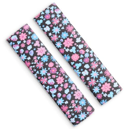 2 PCS Seat Belt Cover Pad, Soft and Cute Seat Belt Protector, Universal Car Accessories and Interior Decor (Floral Print)
