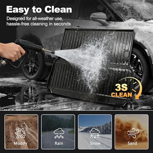 AOMSAZTO Cargo Mat and Backrest Mat Compatible with Toyota Land Cruiser 2024-2025: TPE All Weather Protection Car Cargo Liner - 1st & 2nd Row - Rubber Trunk Mat (Only for 5 Seat) - style: 2024-2025 | For Toyota Land Cruiser | Cargo Mat Set