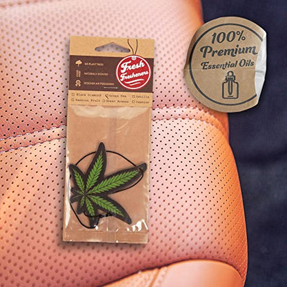 Funny Naughty Unique Car Air Fresheners Scented With Premium Oils By Fresh Fresheners (Weed Leaf) - color: Weed Leaf