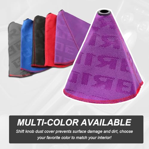 Car Shift Boot Cover, Fabric Shifter Lever Knob Boot Dustproof Cover with Stitch, Manual Automatic Speed Shifter Boots Gear Gaiter for Most Vehicles, Car Accessories (Purple) - color: Purple