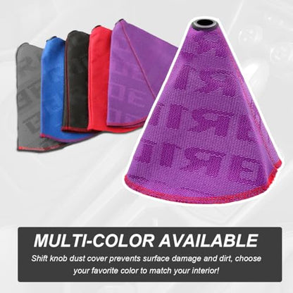 Car Shift Boot Cover, Fabric Shifter Lever Knob Boot Dustproof Cover with Stitch, Manual Automatic Speed Shifter Boots Gear Gaiter for Most Vehicles, Car Accessories (Purple) - color: Purple