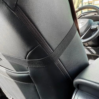 Universal Cloth Car Seat Covers Full Set with Buckle Fastening, Water-Resistant Fabric Auto Interior Protector – Fits Most Cars, SUVs, Trucks (Brown) - style: Brown